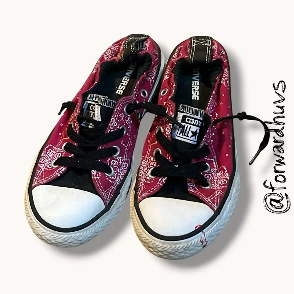 Converse Chuck Taylor All Star Shoreline Red Bandana Sneakers Size 1